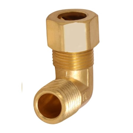 Everflow 1/4 O.D. COMP x 1/8 MIP Reducing 90 Degree Elbow Pipe Fitting, Lead Free Brass C69R-1418-NL